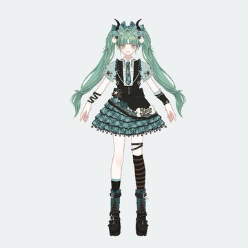{保固一年 可打統編}久命貓初音cos未來服印象款裙女萬圣節Lolita洛麗塔角色y2k亞文化