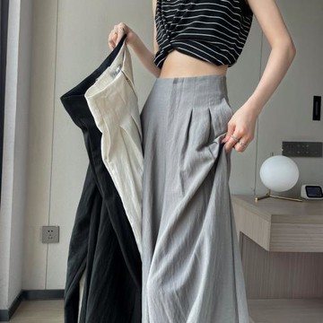 現貨現貨2025夏季新款亞麻冰絲闊腿褲高腰棉麻山本褲薄款休閑褲女