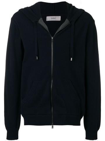Pringle of Scotland - knitted lounge hoodie - men - Merino/Cashmere - XL - Blue