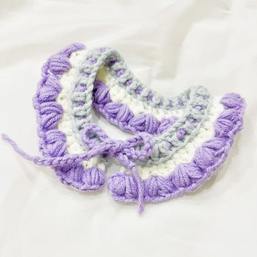 手工毛線編織寵物針織項圈兜兜領巾口水巾