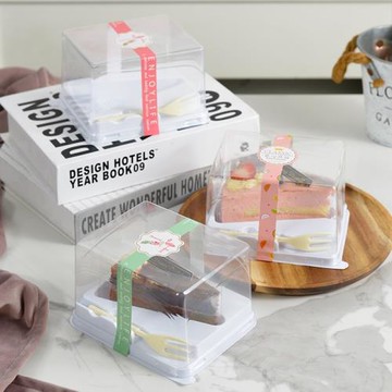 三角形千層蛋糕盒子高檔加厚款西點慕斯切件盒一次性透明打包盒子