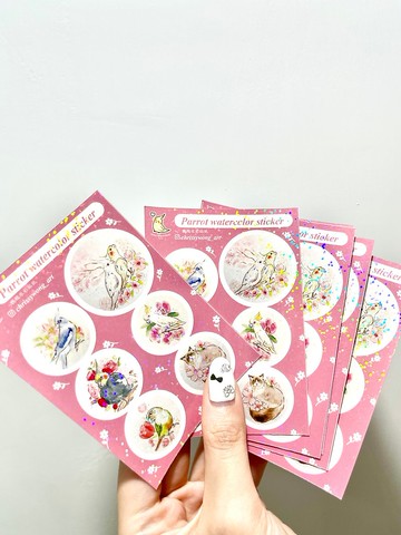 【 鸚鵡水彩 】全新貼紙—香港本地設計送禮文具