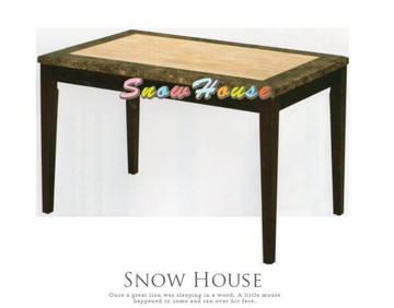 ╭☆雪之屋居家生活館☆╯AA742-06 咖網洞石面胡桃餐桌(326)(DIY自組)/飯桌/三款可選