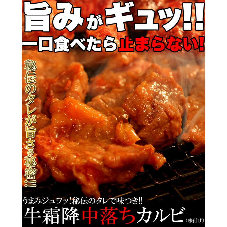 うまみジュワッ！秘伝のタレで味つき　牛霜降中落ちカルビどっさり500ｇ　味付け　冷凍　カルビ　焼肉