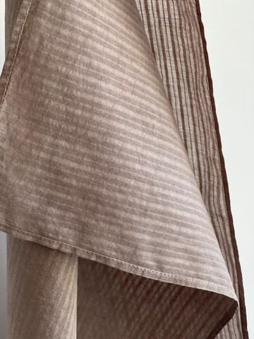 礦物染細織條紋柔棉手帕個性單色系列  楓木棕