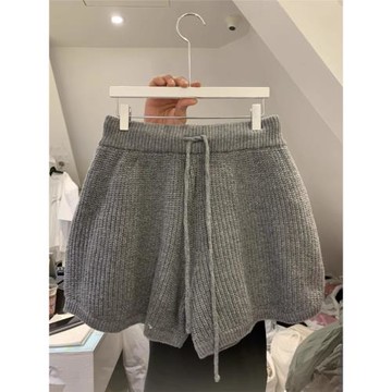 東大門松緊腰系帶針織休閑短褲