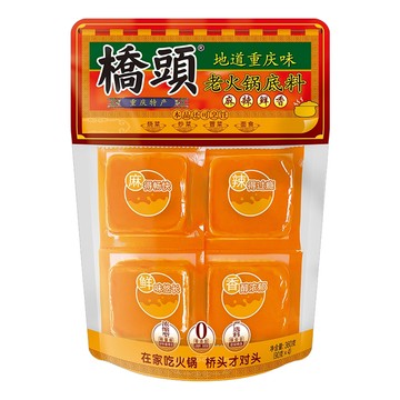 橋頭 老火鍋底料 4包  90g  1袋 - 道地重慶風味，麻辣鮮香，輕鬆享受美味火鍋