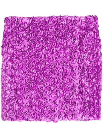 ROTATE BIRGER CHRISTENSEN - floral-appliqué short shorts - women - Polyester/Polyester/Elastane - 38 - Purple