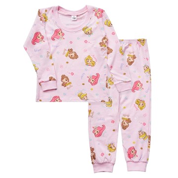 ONEDER 旺達棉品 迪士尼公主系列 長袖套裝  100%棉  台灣製  110cm  粉紅色