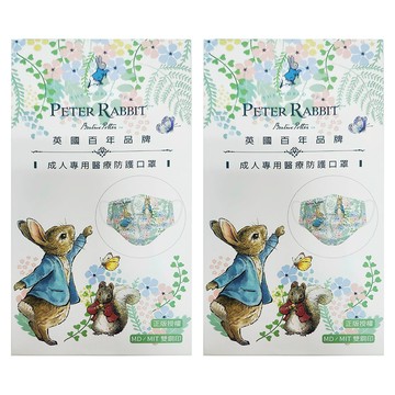 PETER RABBIT 比得兔 醫療口罩 未滅菌 FM556B  花草世界 綠色  5片  2盒