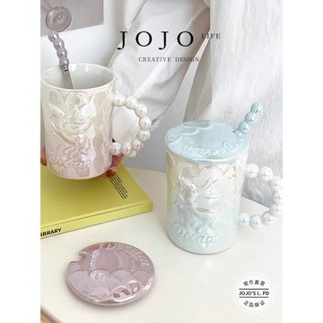 JOJO'S L. PD.Spring.杯具陶瓷帶蓋帶勺子ins風高顏值杯子 | 簌春