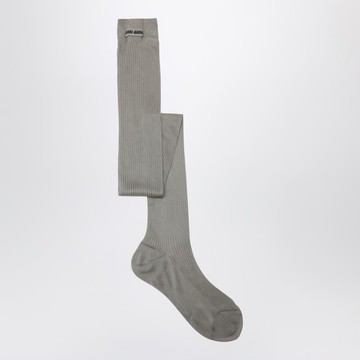 Grey silk-blend socks