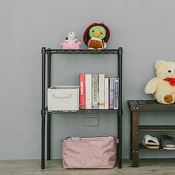 dayneeds 輕型 60x30x90cm二層鐵架(烤漆黑) 波浪架/收納架/置物架