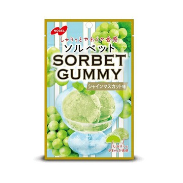 【江戶物語】NOBEL 諾貝爾 SORBET 爽口青葡萄風味軟糖 50g 麝香葡萄 雪酪口感 果凍軟糖 日本原裝進口