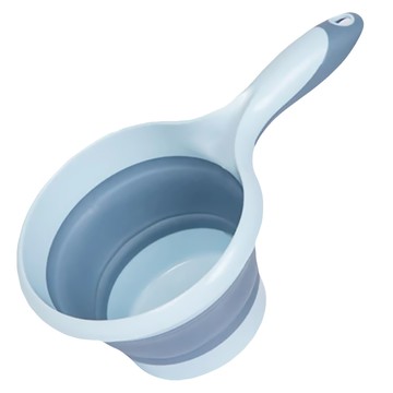 伸縮折疊掛式水瓢 可攜帶居家廚房衛浴應用 多用途環保材質  藍色  1個