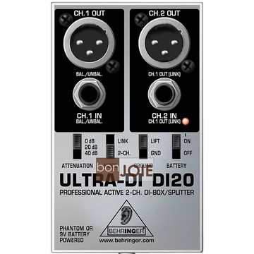 ::bonJOIE:: 美國進口 Behringer ULTRA-DI DI20 兩軌 DI 轉換器 (全新盒裝) 耳朵牌 DI-20 主動式訊號阻抗轉換 分配器 BOX
