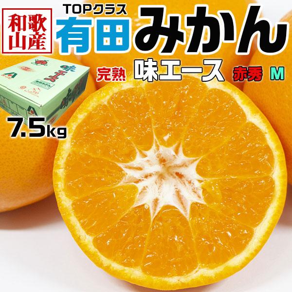 みかん 完熟 味エース 有田みかん 赤秀 Mサイズ 7.5kg 贈答用 JAありだ糖度センサー選果 和歌山県 ありだ産 ギフト　お歳暮 正月用 年末年始 ギフト広場