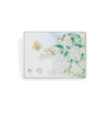 四季系列香立 卯花月 日本製瓷器  二孔提供不同粗細線香使用