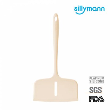 【韓國sillymann】100%鉑金矽膠寬版一體成型煎鏟-奶油白