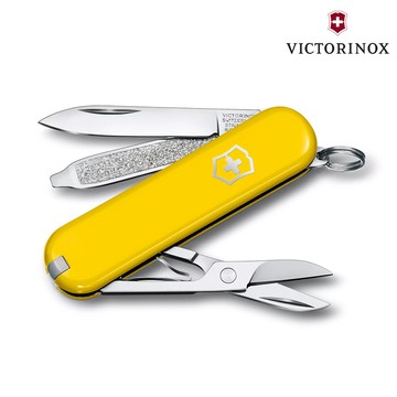 VICTORINOX Classic瑞士刀0.6223.8G 黃 (7功能) / 瑞士維氏 口袋刀 袋裝刀 多功能 登山露營