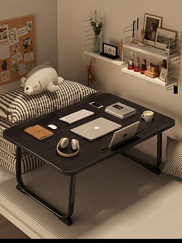 電腦支架辦公桌懶人臥室坐地ins風學習可移動小桌板上鋪桌加大