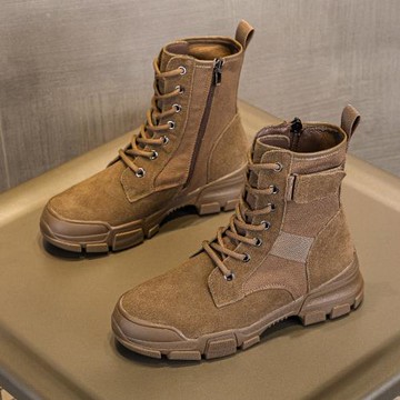 2025新款真皮女靴冬季百搭款帆布鞋短靴英倫風休閑馬丁靴真皮女鞋