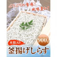 釜揚げしらす900g（木箱) 大五水産 《30日以内に順次出荷(土日祝除く)》 和歌山県 紀の川市 しらす 釜揚げしらす