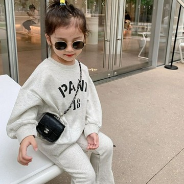 Baby童衣 兒童秋冬套裝 女童數字字母簡約長袖喇叭褲套裝 女寶寶外出運動休閒套裝 89152