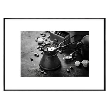 香醇咖啡豆研磨器掛畫  30 x 40cm  黑色框