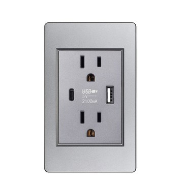🎉熱賣好物🎉​臺灣插座美式 快充usb118型開關美標插座面板 Type c面板新款110V插座面板