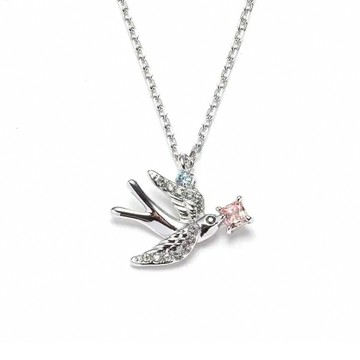【SWAROVSKI】飛鳥鑲鑽墜鍊-銀
