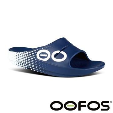 【OOFOS】OOahh Sport 男紓壓休閒 涼拖鞋『藍/白』M1500 戶外.旅遊.健行.沙地.水上活動.水陸鞋.溯溪