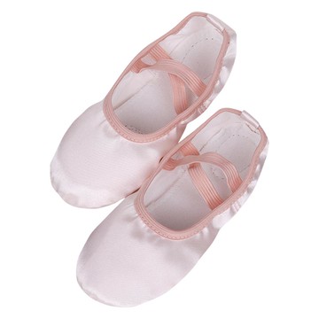 女童緞面素面芭蕾舞鞋  Light Peach  180