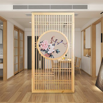 屏風 日式屏風 客廳隔斷折屏 新中式隔斷屏風入戶玄關客廳墻日式實木格柵現代簡約鏤空花格定制