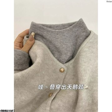 女裝高端歐貨半高領長袖針織純色打底衫毛衣內搭秋冬