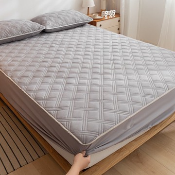 全棉夾棉床笠加厚抗菌防螨床墊保護套四季通用防滑落床罩純棉床套