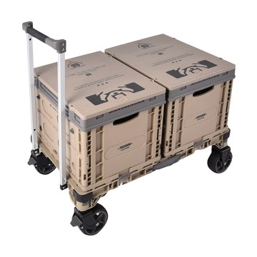 Truly House 戶外戰術百變模組推車組 推車 + 收納箱 2個  卡其色  1套  1層