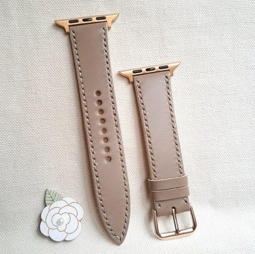 【腕間美學】客製Apple Watch錶帶-柔軟親膚-義大利植鞣革-駝色