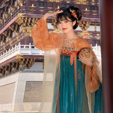 對襟漢唐新款刺繡正品原創齊胸日常女裝國風春夏套裝唐制元素漢服鑫弘-素時衣櫥