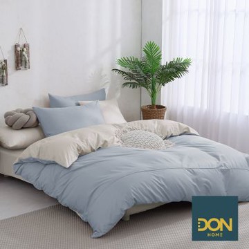 DON極簡生活-布里安-米 加大四件式200織精梳純棉被套床包組