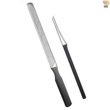 月陽超值2入組合加厚不銹鋼去腳皮刮腳皮修腳皮刀加四面指甲銼刀磨指甲板(SFN138)