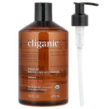 Cliganic, 有機霍霍巴油，適合油性和混合性皮膚，16 液量盎司（473 毫升）