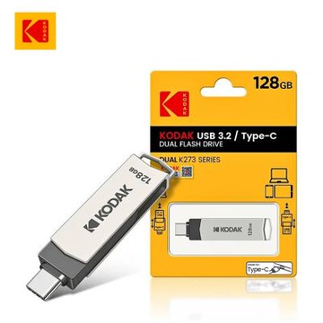 【Kodak 柯達】K273 128GB 雙接口Type-C 3.2 雙用途2合1隨身碟