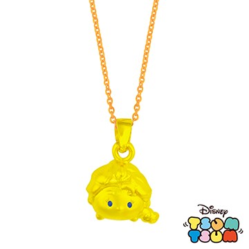 Disney迪士尼TSUM TSUM系列金飾-黃金墜子-艾莎款 送玫瑰鋼項鍊