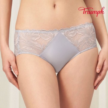 黛安芬-Premium 木蘭花影系列 中腰平口內褲 M-EL 藍灰