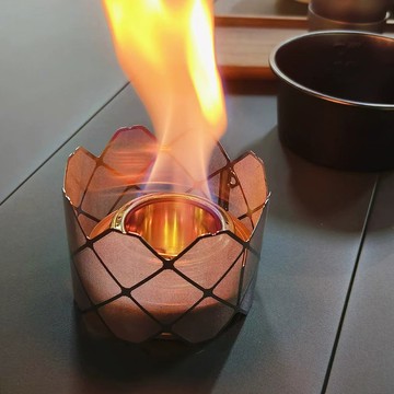 洛陽牡丹 戶外超輕不銹鋼防風圍爐擋風片酒精爐支架蝕刻網格燈罩二合一