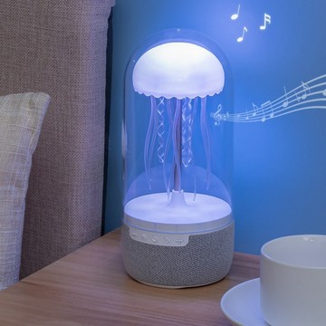 桌上電腦喇叭 新款水母音響 迷你便攜七彩燈 智能擺件禮品可攜式音箱