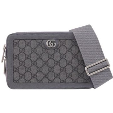 GUCCI Ophidia GG Supreme 滿版印花斜背/相機包(灰)