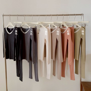 🆕新品上架💖【梨花瑪雅】🐏綿羊毛輕盈舒適V領合身發熱套裝(6色) 寵愛自己，閨蜜禮物