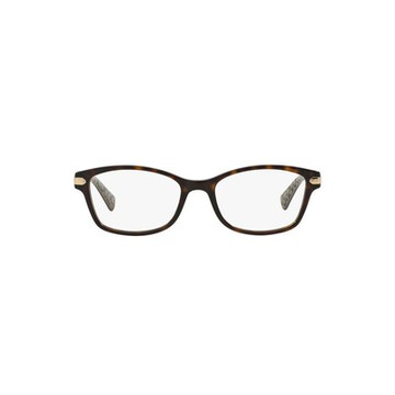 COACH | 經典滿版LOGO長方框眼鏡 |琥珀寶石